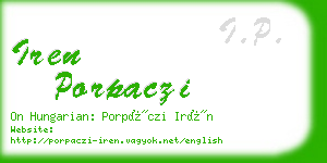 iren porpaczi business card